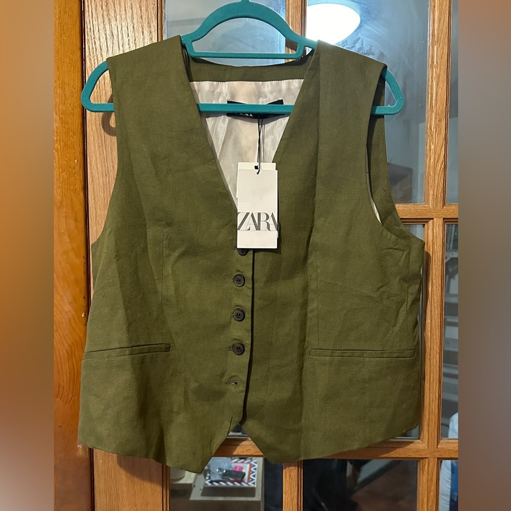 New Linen Vest - Zara